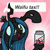 Size: 800x800 | Tagged: safe, artist:sugar morning, queen chrysalis, changeling, changeling queen, animated, bust, cute, cutealis, female, heart, jar, loop, pointing, solo, speech bubble, text, waifu