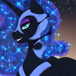 Size: 4000x4000 | Tagged: safe, artist:aerospine, nightmare moon, alicorn, pony, friendship is magic, g4, bust, equine, ethereal mane, female, portrait, solo, starry mane