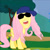 Size: 500x500 | Tagged: safe, edit, edited screencap, screencap, fluttershy, pegasus, pony, g4, my little pony: friendship is magic, sonic rainboom (episode), cropped, female, hat, lil jon, meme, solo, sunglasses, tree, yay