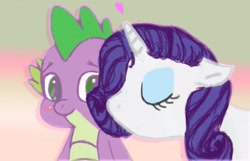 Size: 667x429 | Tagged: safe, artist:gbgjnom7, rarity, spike, g4, female, male, ship:sparity, shipping, straight
