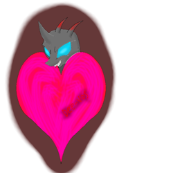 Size: 768x768 | Tagged: safe, artist:dee-vos, oc, oc only, oc:dee, changeling, heart, simple background, solo, transparent background
