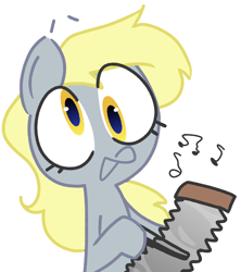Size: 2232x2514 | Tagged: safe, derpy hooves, pegasus, musical instrument, musical saw, solo