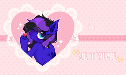 Size: 2000x1200 | Tagged: safe, artist:fenix-artist, oc, oc only, pegasus, pony, blowing a kiss, bust, commission, eyelashes, female, heart, mare, one eye closed, pegasus oc, smiling, solo, underhoof, valentine's day card, wings, wink, ych result
