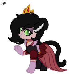 Size: 2875x3031 | Tagged: safe, artist:princessmoonsilver, oc, oc only, oc:moira, cat, clothes, crown, dress, feline, gloves, high res, jewelry, paws, queen, regalia, royalty, simple background, solo, transparent background