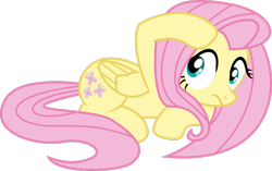 Size: 3088x1941 | Tagged: safe, artist:skie-vinyl, fluttershy, pegasus, pony, cowering, female, mare, simple background, solo, transparent background, vector