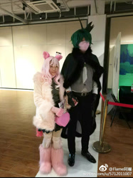 Size: 1080x1441 | Tagged: safe, artist:milarvozmido, queen chrysalis, oc, oc:fluffle puff, human, g4, clothes, cosplay, costume, duo, irl, irl human, photo