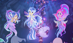 Size: 10920x6368 | Tagged: safe, artist:afterglory, artist:alanwalkerpony, artist:brooklynsentryyt, artist:dianamur, artist:katnekobase, oc, oc:brooklyn sentry, oc:magic sentry, oc:starflight, fairy, mermaid, equestria girls, g4, alternate hairstyle, base used, bubble, clothes, crepuscular rays, crossover, crown, dorsal fin, ear piercing, earring, eyes closed, fairies, fairies are magic, fairy wings, fairyized, fin, fin wings, fins, fish tail, flower, flower in hair, hand on cheek, jewelry, mermaid fairy, mermaid tail, mermaidix, mermaidized, mermaids, mermay, ocean, piercing, regalia, seaquestria, sparkly wings, species swap, strapless, swimming, tail, tiara, underwater, water, wings, winx club