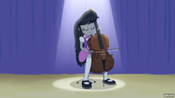 Size: 1280x720 | Tagged: safe, screencap, octavia melody, human, equestria girls, g4, my little pony equestria girls: rainbow rocks, animated, bow (instrument), cello, cello bow, eyes closed, female, gif, gifs.com, musical instrument, solo
