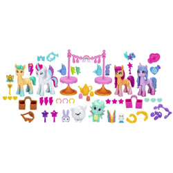 Size: 1000x1000 | Tagged: safe, cloudpuff, hitch trailblazer, izzy moonbow, sparky sparkeroni, sunny starscout, zipp storm, bird, butterfly, dog, dragon, earth pony, pegasus, pony, rabbit, seagull, unicorn, g5, my little pony: make your mark, official, animal, baby, baby dragon, cutie mark, hoof to heart, irl, merchandise, photo, toy