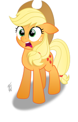 Size: 1954x3069 | Tagged: safe, artist:mlp-scribbles, applejack, earth pony, pony, g4, my little pony: the movie, applejack's hat, cowboy hat, cute, female, hat, jackabetes, look of betrayal, mare, open mouth, shocked, shocked expression, simple background, solo, transparent background, vector