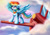 Size: 1323x935 | Tagged: safe, artist:chaosangeldesu, rainbow dash, pegasus, pony, fanfic:austraeoh, g4, airship, bag, cloud, element of loyalty, female, grin, mare, outdoors, saddle bag, sky, smiling, solo, spread wings, wings