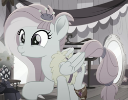 Size: 829x650 | Tagged: safe, screencap, kerfuffle, pegasus, pony, g4, my little pony: rainbow roadtrip, cropped, desaturated, solo