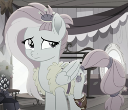 Size: 821x704 | Tagged: safe, screencap, kerfuffle, pegasus, pony, g4, my little pony: rainbow roadtrip, clothes, cropped, desaturated, solo