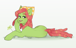 Size: 2733x1713 | Tagged: safe, artist:ggashhhhissh, tree hugger, earth pony, pony, g4, bandana, cute, dreadlocks, female, flower, grass, mare, open mouth, simple background, solo