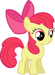 Size: 1572x2125 | Tagged: safe, artist:moongazeponies, apple bloom, earth pony, pony, g4, apple bloom's bow, blank flank, bow, female, filly, foal, hair bow, simple background, solo, transparent background, vector