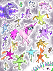 Size: 2048x2732 | Tagged: safe, artist:ja0822ck, applejack, fluttershy, pinkie pie, princess cadance, princess celestia, princess luna, rainbow dash, rarity, shining armor, starlight glimmer, trixie, twilight sparkle, zecora, alicorn, pony, stars, twilight sparkle (alicorn)