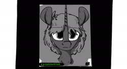 Size: 1980x1080 | Tagged: source needed, safe, artist:ralomchegg, oc, oc only, pony, unicorn, grayscale, monochrome, partial color, solo