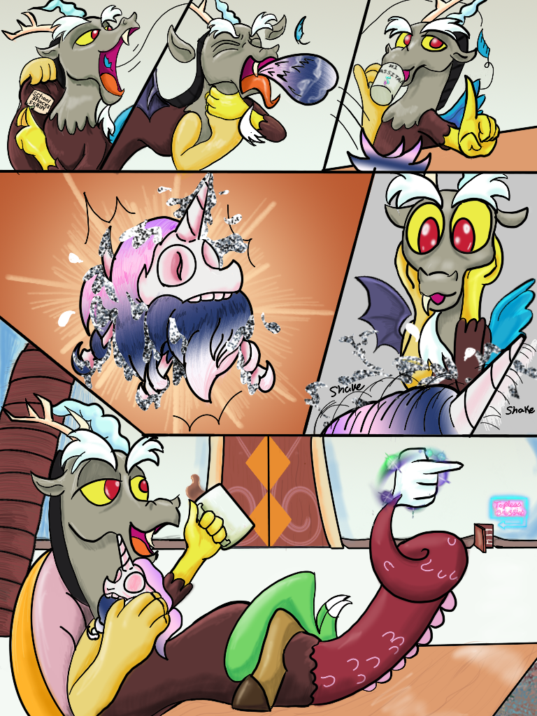 2871253 - safe, artist:doomfister, artist:mrleft, discord, princess  cadance, princess celestia, princess luna, alicorn, pony, series:school  snacks, g4, comic, dead, disposal, fetish, pellet, post-vore, predcord, vore  - Derpibooru