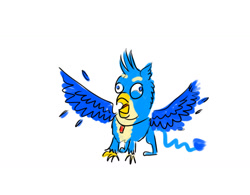 Size: 1280x996 | Tagged: safe, artist:horsesplease, gallus, pony, g4, bracelet, clucking, derp, doodle, gallus the rooster, gallusposting, jewelry, meme, ponified, rabydosverse, spinel, spread wings, talisman, vatnik, wings, роисся вперде