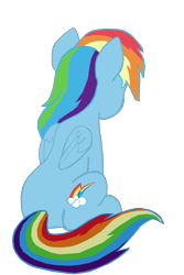 Size: 1280x1917 | Tagged: safe, artist:benpictures1, rainbow dash, pegasus, pony, g4, my little pony: rainbow roadtrip, butt, cute, dashabetes, female, inkscape, looking at something, mare, plot, rainbutt dash, simple background, sitting, solo, transparent background, vector