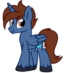 Size: 793x894 | Tagged: safe, artist:lupulrafinat, oc, oc only, alicorn, pony, alicorn oc, horn, male, simple background, smiling, solo, stallion, transparent background, unshorn fetlocks, wings