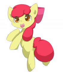 Size: 1982x2348 | Tagged: safe, artist:up_p_ab, apple bloom, earth pony, pony, g4, female, filly, foal, happy, simple background, solo, white background