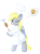 Size: 1578x2107 | Tagged: safe, artist:rainbow eevee, derpy hooves, pegasus, pony, g4, baker, bipedal, chef, chef's hat, cute, derpabetes, eyelashes, female, folded wings, food, hat, muffin, one eye closed, simple background, solo, spoon, standing, thought bubble, tongue out, transparent background, vector, wings, wooden spoon, yellow hair