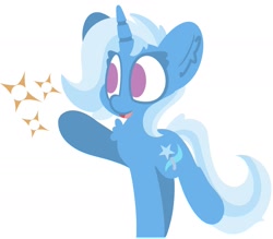 Size: 1761x1543 | Tagged: safe, artist:moonydusk, trixie, pony, unicorn, g4, female, mare, open mouth, open smile, simple background, smiling, solo, sparkles, white background