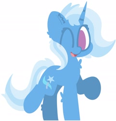 Size: 2004x2091 | Tagged: safe, artist:moonydusk, trixie, pony, unicorn, g4, female, high res, looking at you, mare, one eye closed, open mouth, open smile, raised hoof, simple background, smiling, solo, white background, wink