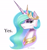 Size: 7200x7600 | Tagged: safe, artist:opal_radiance, princess celestia, alicorn, pony, g4, absurd resolution, bust, chad, crown, eyebrows, female, frown, jewelry, mare, meme, peytral, princess, regalia, signature, simple background, white background, wojak