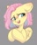 Size: 878x1039 | Tagged: safe, artist:melodylibris, fluttershy, pegasus, pony, g4, alternate hairstyle, big ears, blushing, bust, cute, female, floppy ears, gray background, hooves together, looking away, mare, open mouth, open smile, short hair, short mane, shyabetes, simple background, smiling, solo, wings