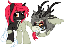 Size: 1226x906 | Tagged: safe, artist:lupulrafinat, oc, oc only, cow plant pony, monster pony, original species, plant pony, augmented, augmented tail, bedroom eyes, closed species, eyelashes, female, horn, makeup, mare, plant, raised hoof, simple background, solo, tail, transparent background