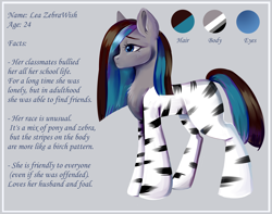 Size: 2900x2280 | Tagged: safe, artist:ske, oc, oc only, earth pony, hybrid, original species, pony, zebra, reference, solo