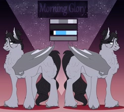 Size: 4096x3720 | Tagged: safe, artist:inisealga, oc, oc only, oc:morning glory, bat pony, pony, bat wings, chest fluff, commission, female, mare, neck fluff, reference sheet, solo, unshorn fetlocks, wings