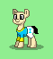 Size: 59x66 | Tagged: safe, artist:dematrix, earth pony, pony, pony town, bald, clothes, colt, foal, green background, ipin, male, pixel art, ponified, simple background, solo, upin ipin