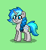 Size: 66x72 | Tagged: safe, artist:dematrix, oc, oc:bubble lee, pony, unicorn, pony town, female, green background, mare, pixel art, simple background, solo