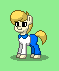Size: 59x71 | Tagged: safe, artist:dematrix, earth pony, pony, pony town, clothes, fred jones, green background, male, pixel art, ponified, scooby-doo!, simple background, solo, stallion
