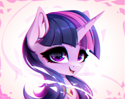 Size: 2578x2040 | Tagged: safe, artist:stahlkat, twilight sparkle, pony, unicorn, g4, bust, female, high res, mare, open mouth, open smile, smiling, solo, unicorn twilight