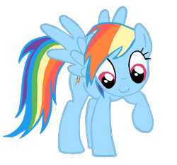 Size: 1158x1081 | Tagged: safe, artist:benpictures1, rainbow dash, pegasus, pony, g4, power ponies (episode), c:, cute, dashabetes, female, inkscape, looking down, mare, raised hoof, simple background, smiling, solo, transparent background, vector