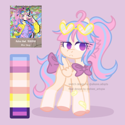 Size: 660x660 | Tagged: safe, artist:shiee-artopia223, oc, human, pegasus, pony, bow, colored hooves, duo, eyelashes, female, humanized, mare, moe shop, pegasus oc, sunglasses, tail, tail bow, unamused, wings