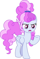 Size: 2934x4278 | Tagged: safe, artist:starcollider, cotton sky, pegasus, pony, g4, the ending of the end, .svg available, female, folded wings, hairpin, high res, mare, open mouth, raised hoof, simple background, solo, svg, transparent background, vector, wings