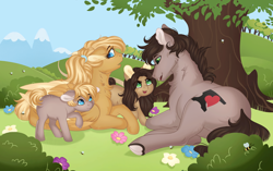 Size: 3500x2200 | Tagged: safe, artist:roselord, oc, earth pony, pegasus, pony, bust, chest fluff, colt, commission, family, female, filly, fluffy, foal, male, mare, portrait, stallion, ych result