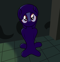 Size: 1984x2034 | Tagged: safe, artist:badumsquish, derpibooru exclusive, part of a set, goo, goo pony, hybrid, monster pony, original species, pony, blaze (coat marking), chuchu, coat markings, eyeshadow, facial markings, looking at you, makeup, male, monster, offspring, parent:quarter hearts, ponified, sitting, slime, solo, stallion, the legend of zelda, the legend of zelda: the wind waker