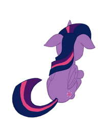 Size: 1280x1552 | Tagged: safe, artist:benpictures1, twilight sparkle, alicorn, pony, g4, rainbow roadtrip, butt, cute, female, floppy ears, inkscape, mare, overhead view, plot, simple background, solo, transparent background, twiabetes, twilight sparkle (alicorn), vector