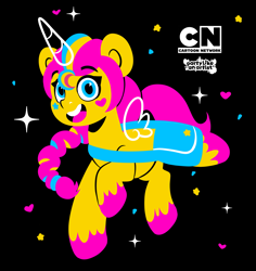 Size: 3779x4000 | Tagged: safe, artist:partypievt, sunny starscout, alicorn, earth pony, pony, g5, bag, braid, calarts, cartoon network, cartoon network challenge, color palette challenge, cute, eye clipping through hair, eyebrows, eyebrows visible through hair, limited palette, lineless, looking at you, mane stripe sunny, ponytail, saddle bag, solo, sunnybetes, unshorn fetlocks