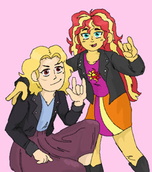 Size: 440x497 | Tagged: artist needed, safe, sunset shimmer, human, equestria girls, g4, spoiler:amphibia, amphibia, crossover, older, sasha waybright, spoilers for another series