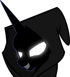 Size: 2328x2577 | Tagged: safe, artist:zapapplejam, princess luna, alicorn, pony, g4, luna eclipsed, season 2, female, glowing, glowing eyes, high res, hood, mare, simple background, solo, transparent background, vector