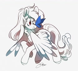 Size: 4096x3730 | Tagged: safe, artist:opalacorn, oc, oc only, butterfly, pegasus, pony, female, mare, signature, simple background, sitting, sitting on nose, solo, white background