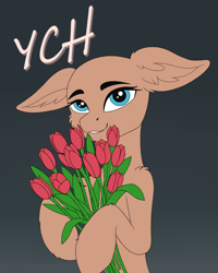 Size: 2400x3000 | Tagged: safe, artist:fess, oc, earth pony, pony, commission, ear fluff, female, flower, high res, mare, solo, ych example, ych sketch, your character here