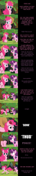 Size: 2000x9673 | Tagged: safe, artist:mlp-silver-quill, pinkie pie, sugar belle, earth pony, pony, comic:pinkie pie says goodnight, g4, apple, apple bloom's bow, apple tree, applejack's hat, bonk, bow, bucking, cowboy hat, food, hair bow, hat, implied apple bloom, implied applejack, implied cutie mark crusaders, implied scootaloo, implied sweetie belle, personality swap, running, sweet apple acres, tree